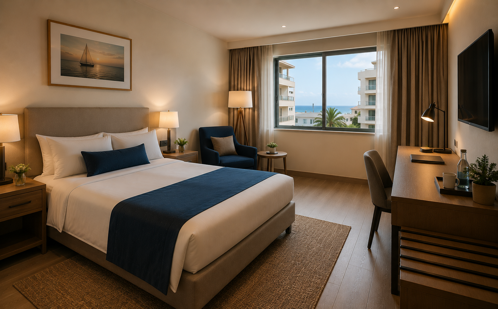 Habitación del hotel con vista al mar