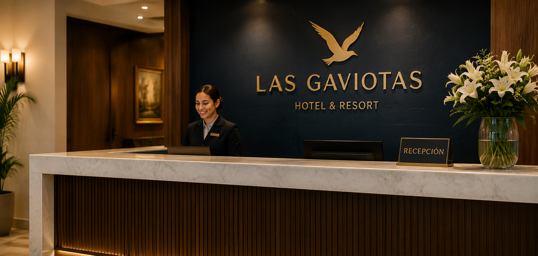 Sector de recepción del hotel